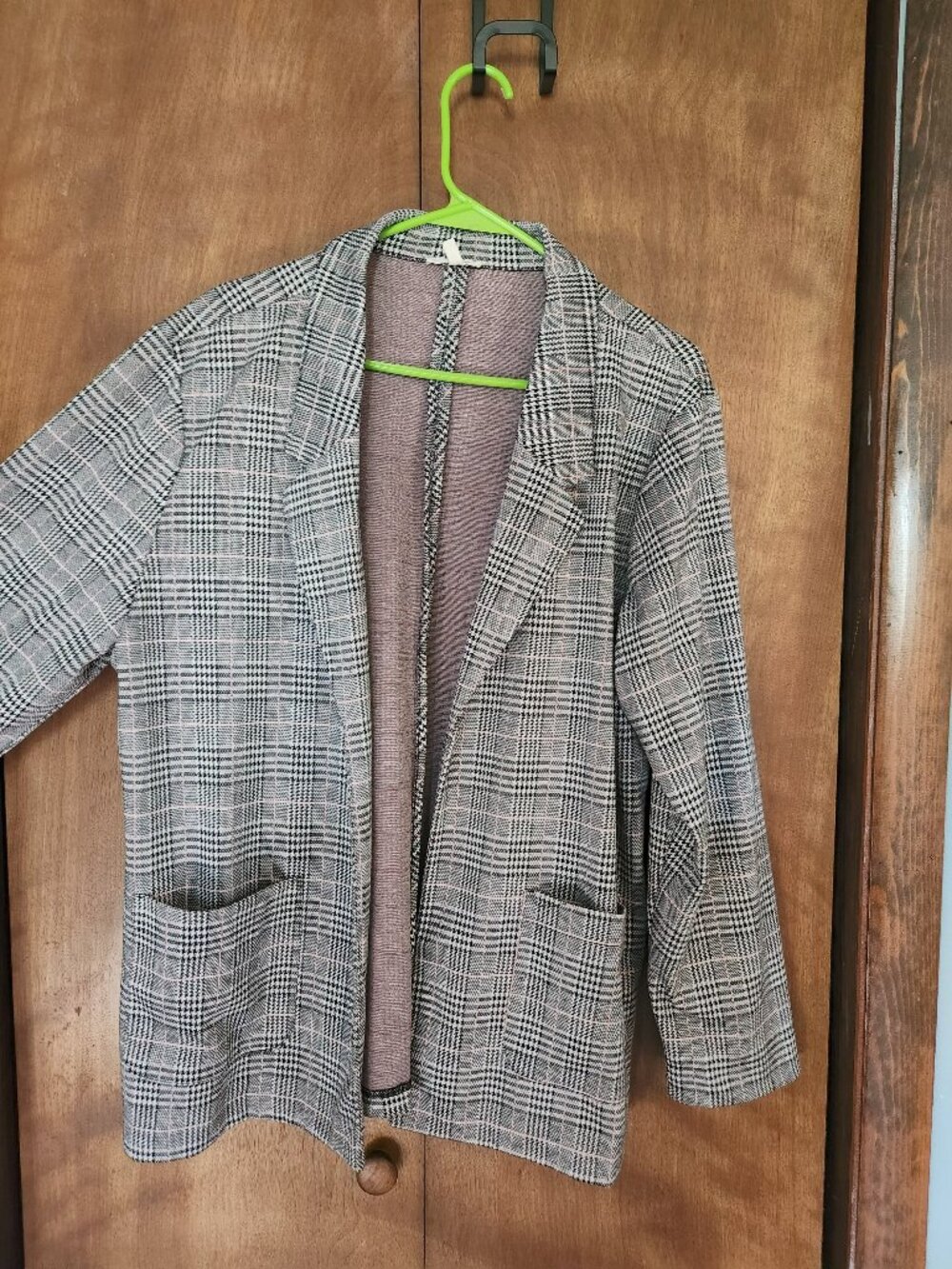 Maurices XXL Glen Plaid Open Front Longline Blazer Jacket NWOT
